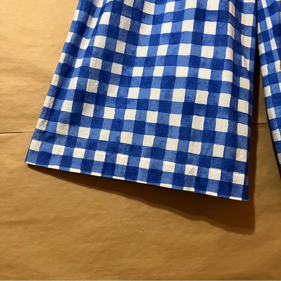 Neubyrne | Paula Pants Wide Leg High Waisted Trousers Flowy Blue Gingham Size M - Picture 7 of 13
